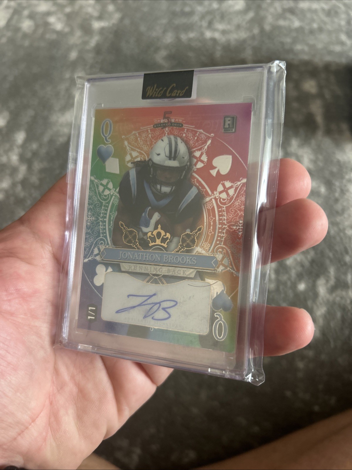Jonathan Brooks  Wild Card 5 Card Draw 1/1 Auto Panthers view 2
