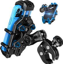 Motorcycle Phone Mount Handlebar Holder for 5.4  to 7.2  Smartphone