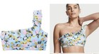 Victoria’s Secret One Shoulder Ruffle Bikini Top Lemon Floral Blue Size Large — photo 3