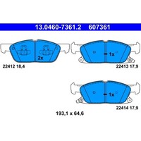 ATE 13.0460-7361.2 Bremsbelagsatz, Scheibenbremse Bremsbelag Bremsen