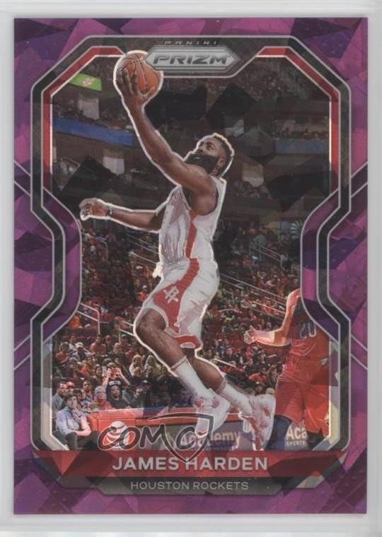 2020-21 Panini Prizm Purple Ice Prizm 136/175 James Harden #112 1c35