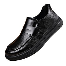 Mens Slip on Casual Loafer Leather Walk Shoes Handmade Business Flat Dress Shoes