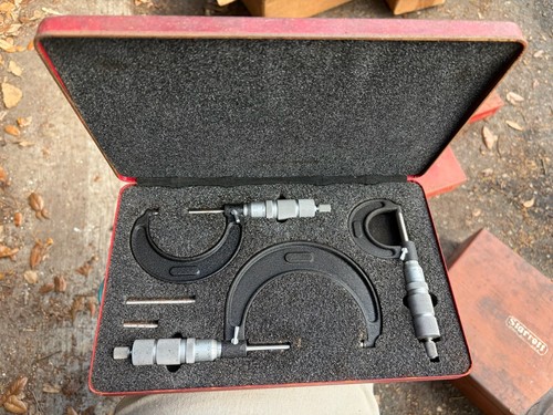 Central Tools 6151 Micrometers 4 Piece Set 0-4 inch .001in Grad Made in USA Con