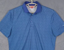 Redvanly Polo Shirt Mens Medium  Blue Geometric Broken Sound Club