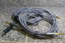 10Ft 3.5mm Auxiliary Audio Cable Nylon Braided Male to Male Audio Cable Grey