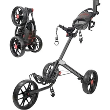 CaddyTek Caddylite Push Cart, Deluxe Quad-Fold, Lightweight