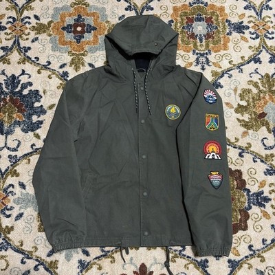 Element Skateboards Wolfeboro Collection Snap Button Fleece Lined Jacket Large 