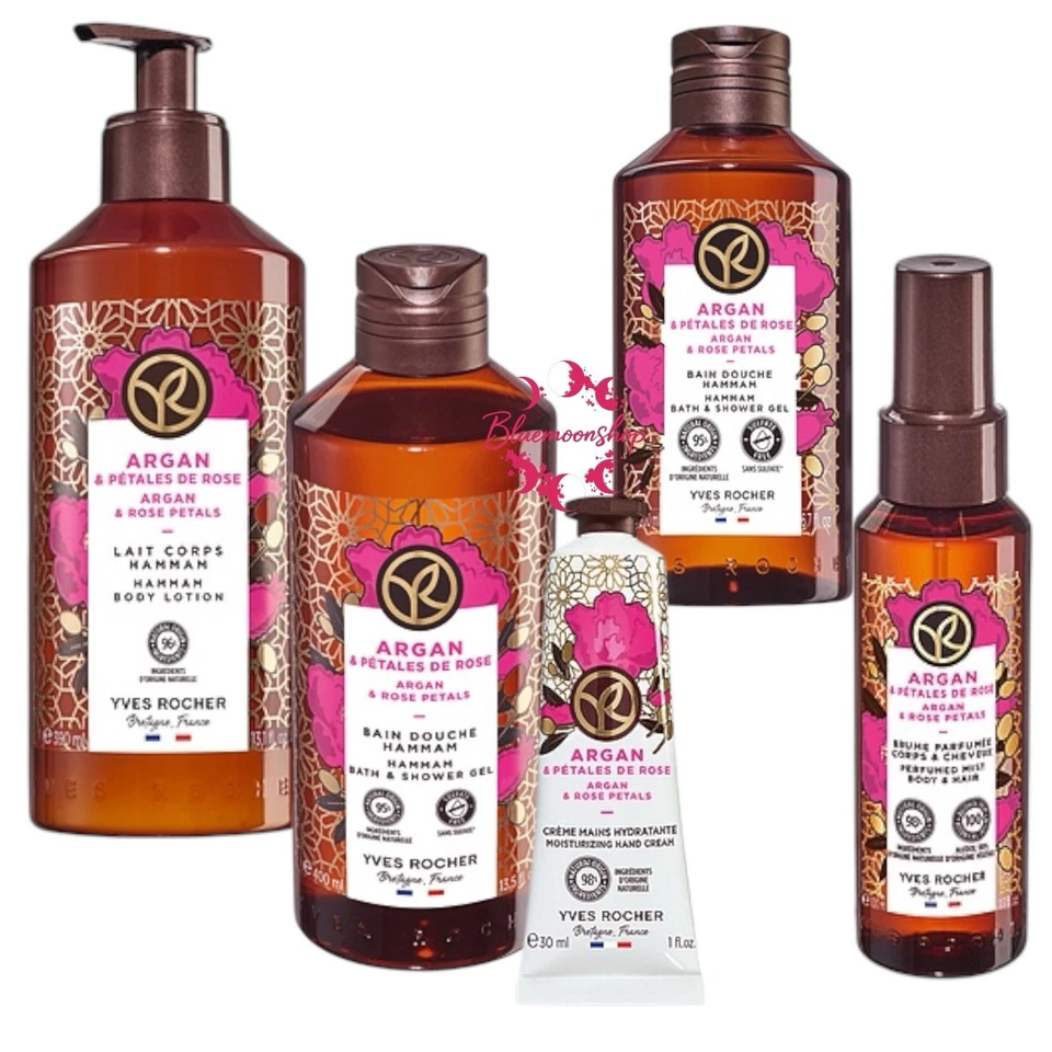 Yves Rocher Argan Body Care Shower Gel - Body Milk -Hand Cream Hair Body Mist
