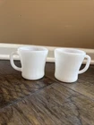 Vtg Federal White Milk Glass Heat Proof D Handle Coffee Tea Cups Mug USA (DB)