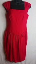 Rare Vintage 80s Melanie Hayden Red Dress Sz 4 USA Made  Acetate Rayon Blend