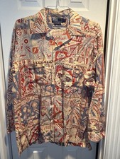 RARE Polo Ralph Lauren VTG Western Cowboy Rodeo Camping Ranch Large LS Shirt