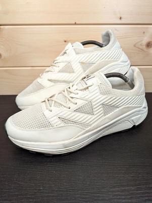 Armani Exchange Herren UK 11 EU 45 AX Logo Triple White Leather & Mesh Lo Sneaker