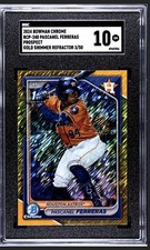 2024 Bowman Chrome #BCP-240 Pascanel Ferreras Gold Shimmer 3/50 SGC 10