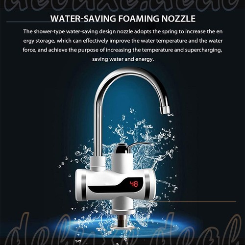 3000W Hot Water Heater Faucet Instant Tankless Electric Kitchen Fast Heating Tap - Picture 5 of 12