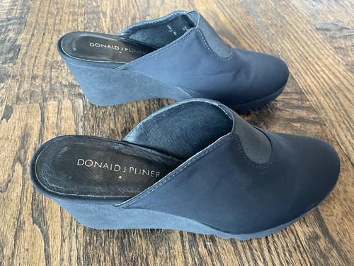 Donald J Pliner Marfa Wedge Slide Black Sandals Women's US Size 6 M Closed Toe - Picture 4 of 16