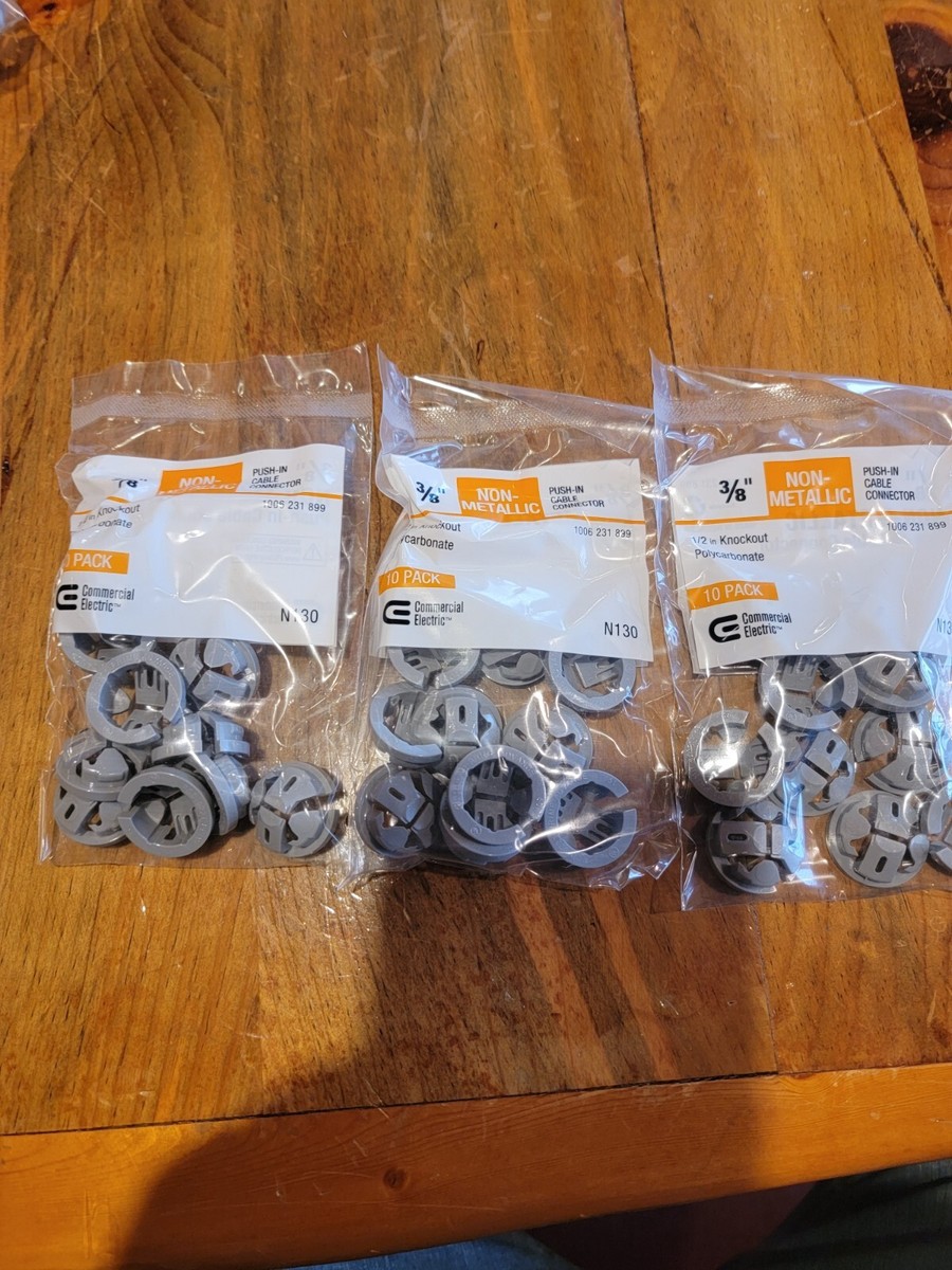 3/8 in. Non-Metallic Push-In Connector (10-Pack) 3/8 in. Non-Metallic Push-In Connector (10-Pack)