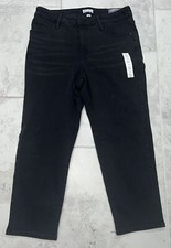 Women's Plus Size High-Rise slim Straight Jeans - Ava  Viv Black 16W/R