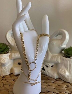 Two Layer Gold Tone Necklace New