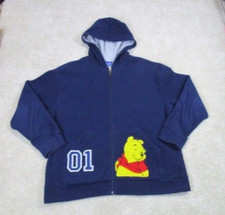 Vintage Winnie the Pooh Full Zip Fleece Hoodie Womens XL Blue