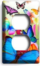 BUTTERFLIES TULIPS FLOWERS FLORAL OUTLET WALL PLATE ROOM HOME BABY NURSERY DECOR
