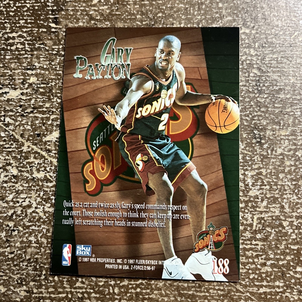 1996-97 SkyBox Z-Force Basketball #188 Gary Payton Zupermen | eBay