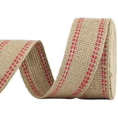 Red Jute Webbing 2 Inch Upholstery Webbing Jute Webbing Burlap With Red Stitch