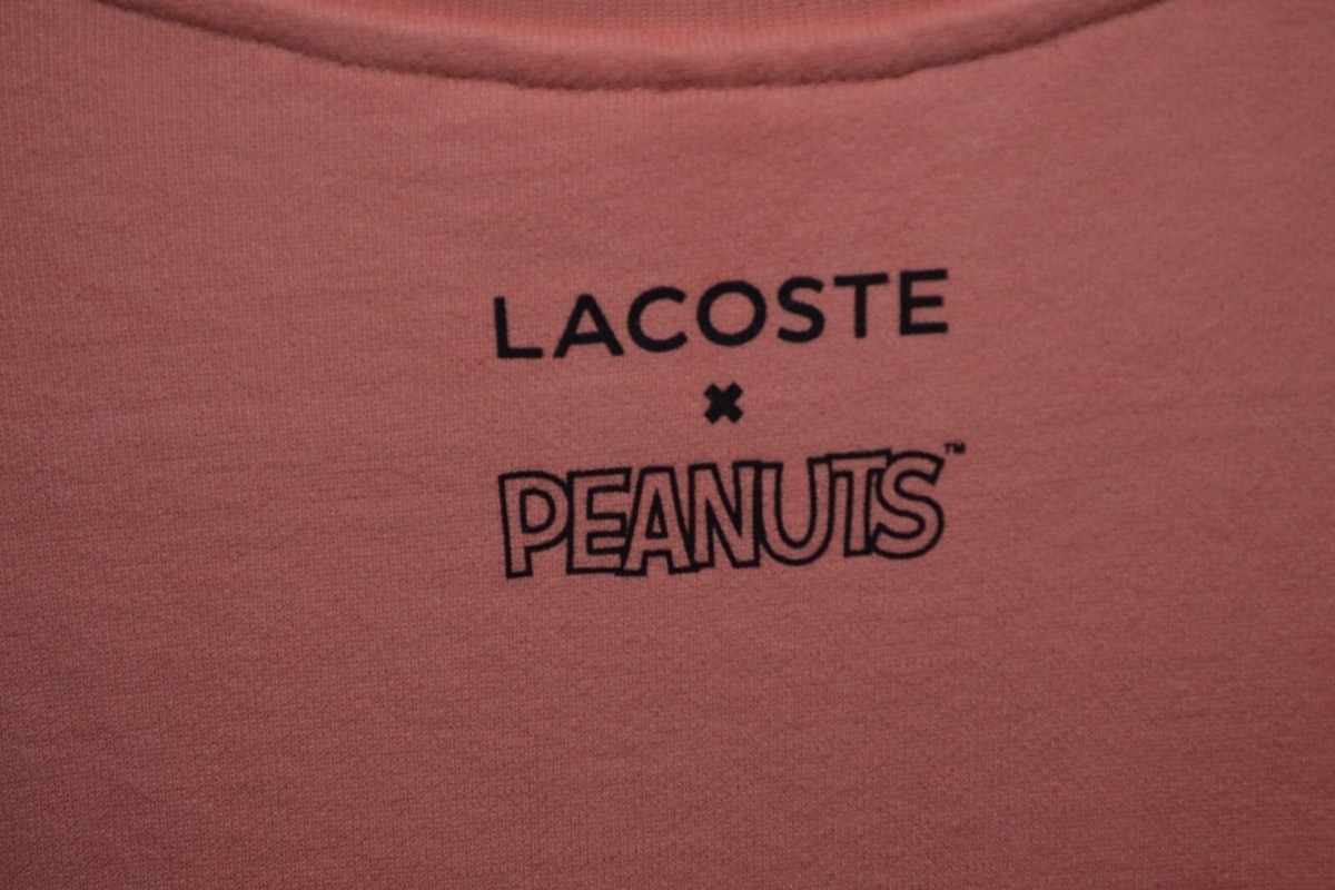Lacoste x Peanuts Collaboration Characters Pink Sweatshirt Jumper