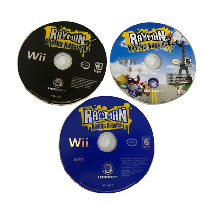 Rayman Raving Rabbids 1 & 2 TESTED Loose Disc - Nintendo Wii
