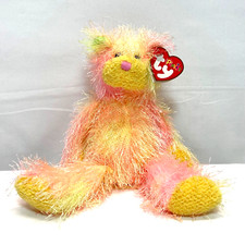 Vintage Ty Punkies Rainbow Bear Plush Retired 2002 Yellow Pink Nose Rare See Tag