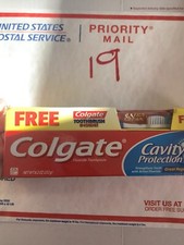 Vtg Colgate Toothpaste 8.2 oz Bonus Colgate Total Toothbrush Discontinued