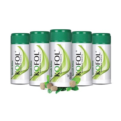 Charak Pharma Kofol Chewable Tablet for Cough, Sore Throat 60 TABLETS PACK OF 5