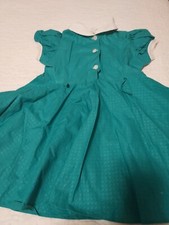 Lydia Line Vintage Cotton Full Circle Skirt Size 5 Girls Dress 1940s - 50's Aqua