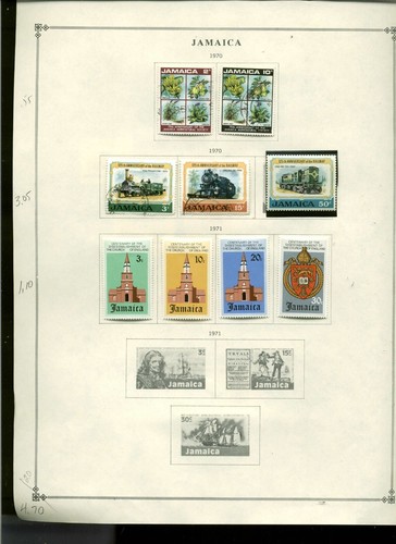 Collection, Jamaica Part A Scott Album Page, 1912/1972, Cat $133, Mint & Used - 第 20/21 張圖片