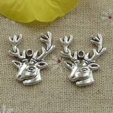 Free Ship 90 pcs tibetan silver deer charms 25X22mm L-3295