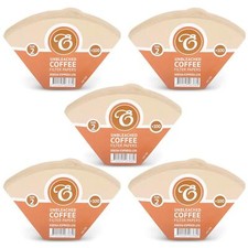500 Size 2 / 2K Coffee Filter Paper Cones, Unbleached Brown Replacement