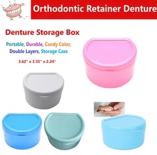 Dental Denture Box Case - 3' Deep, Round Curve case carrier, Retainer Box, 1 Ea