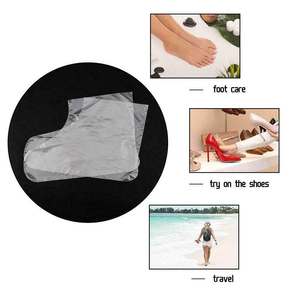 100pcs Disposable Plastic Foot Covers Bags Clear Booties Bath Paraffin Z3C2|U.S