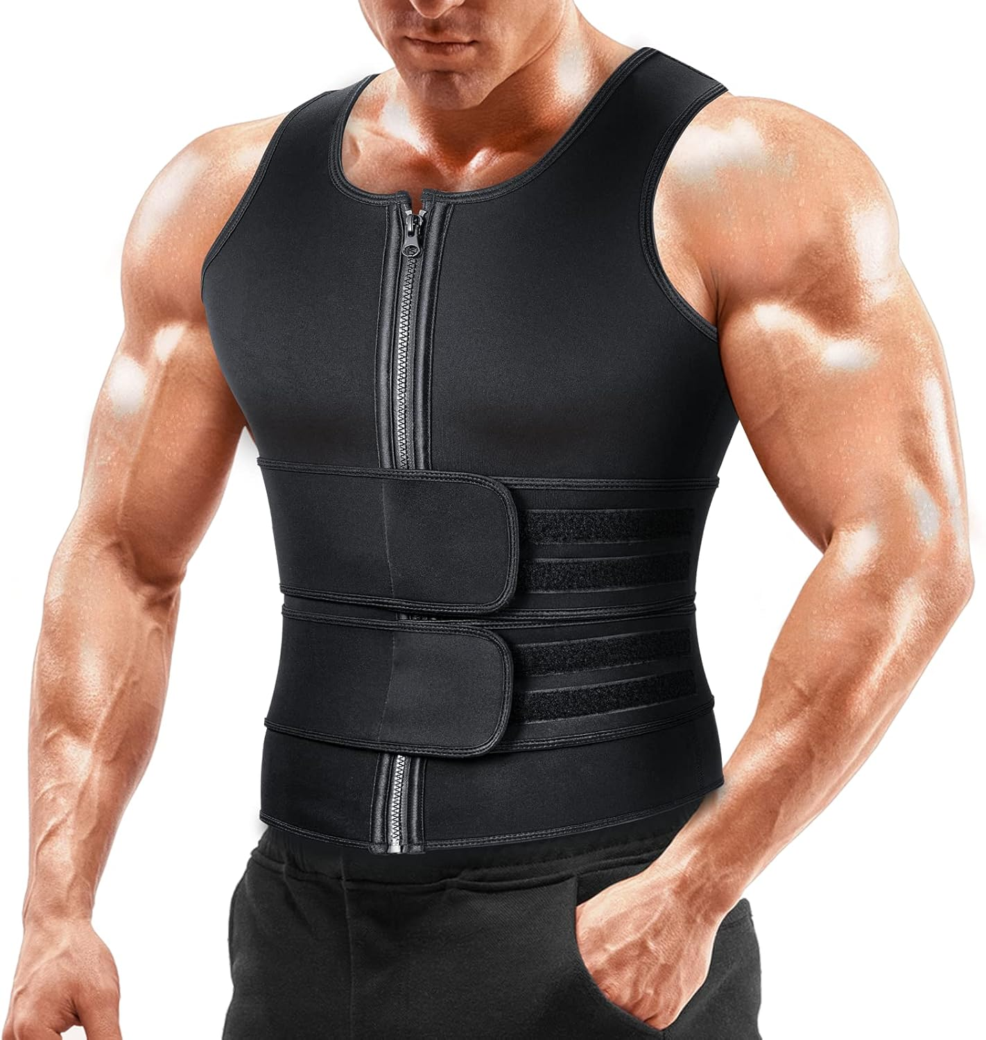 Sauna Traje Chaleco Neopreno Hombre Sudar Cinturon Cintura Termico