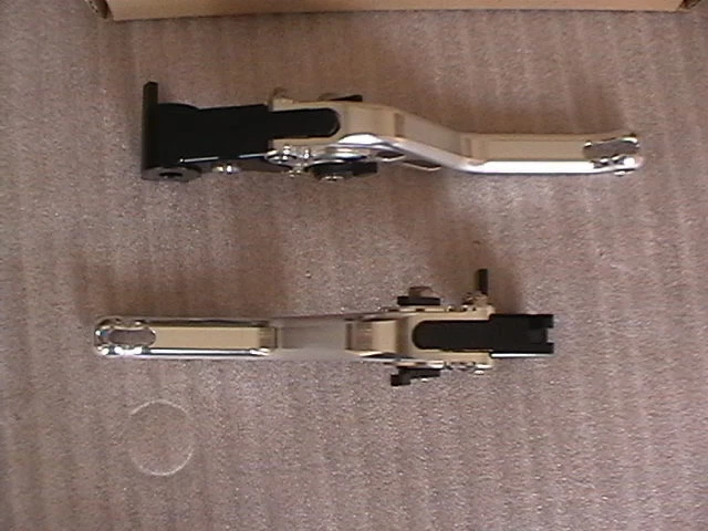 KAWASAKI ZX6R ZX10R Z750R ZX1000 SX Z1000 RACING JUEGO DE PALANCAS CORTAS PLATA NEGRO Foto 2 de 4