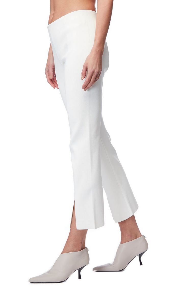 FILA Pantaloni The Row Thilde elasticizzati cady gamba dritta bianchi nuovi con etichette $1850 taglia XS