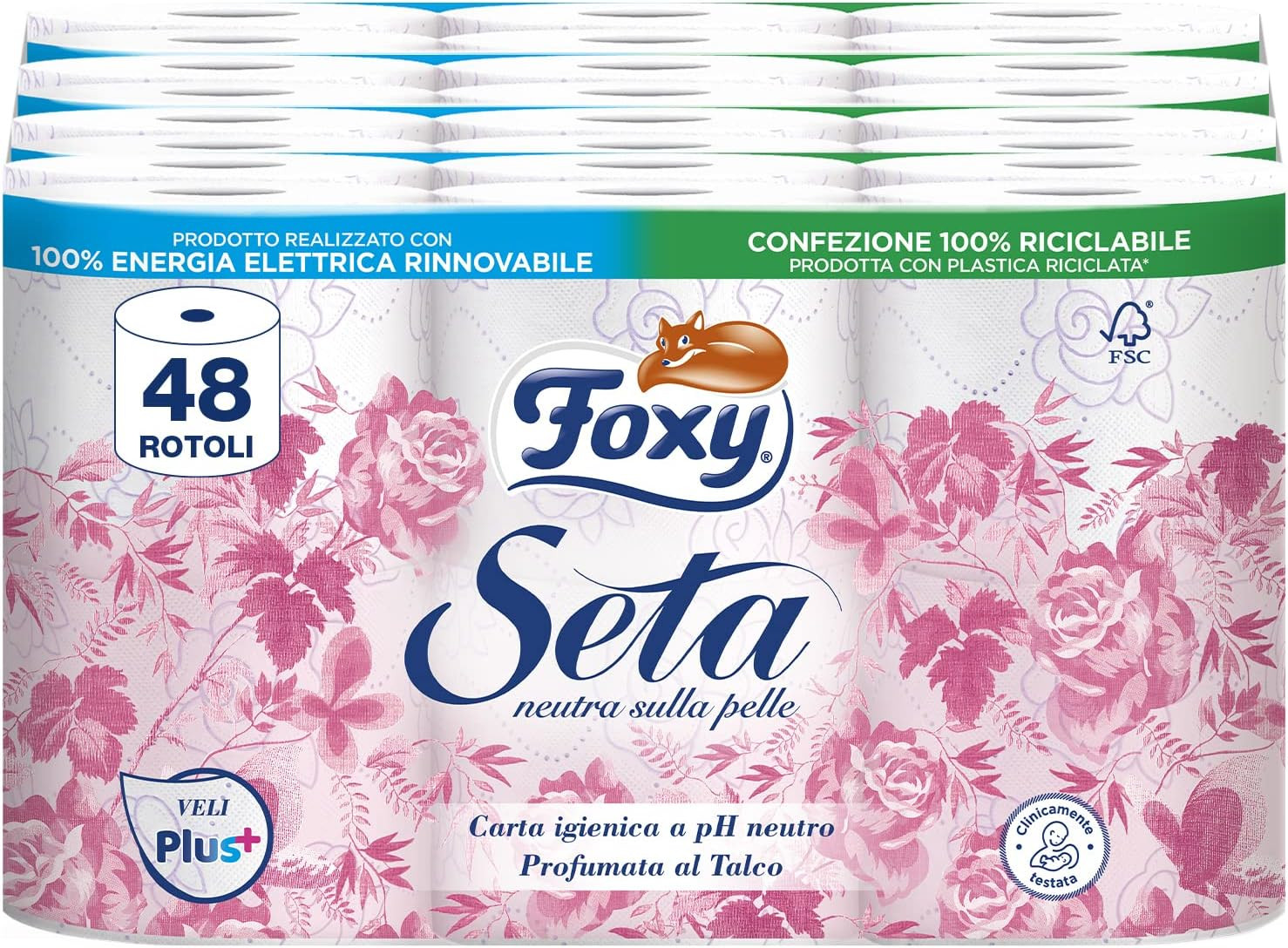 Seta Carta Igienica Offerta 48 Rotoli: 2 Veli Plus al Miglior Prezzo