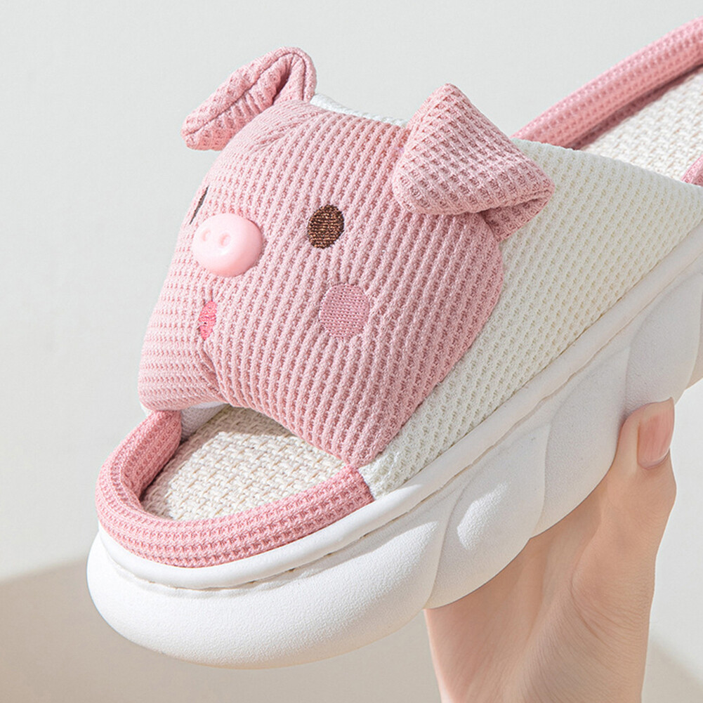 APL Pantofole slip on donna cartone animato punta aperta pantofole maialino pantofole per 4 stagioni