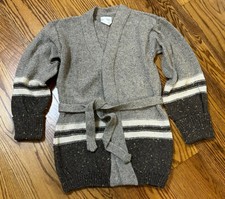 NEW NOS Vtg 70's SEARS Ladies Belted Cardigan Sweater Brown Tones Sz Small