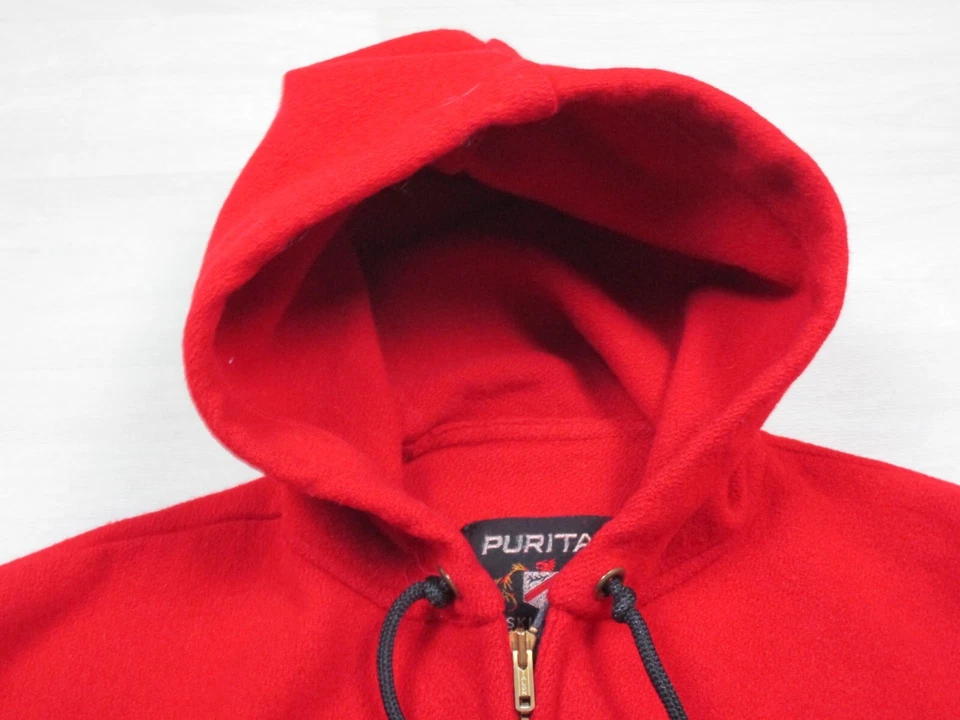 Puritan Ski Lift Vintage Años 70 Lana Rojo Pullover Sudadera con Capucha Chaqueta (L) Cremallera Completa Foto 3 de 4