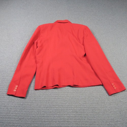 1990s VTG Cue Womens Blazer Jacket 12(AU) Medium Red Classic Office Workwear - Picture 9 of 10