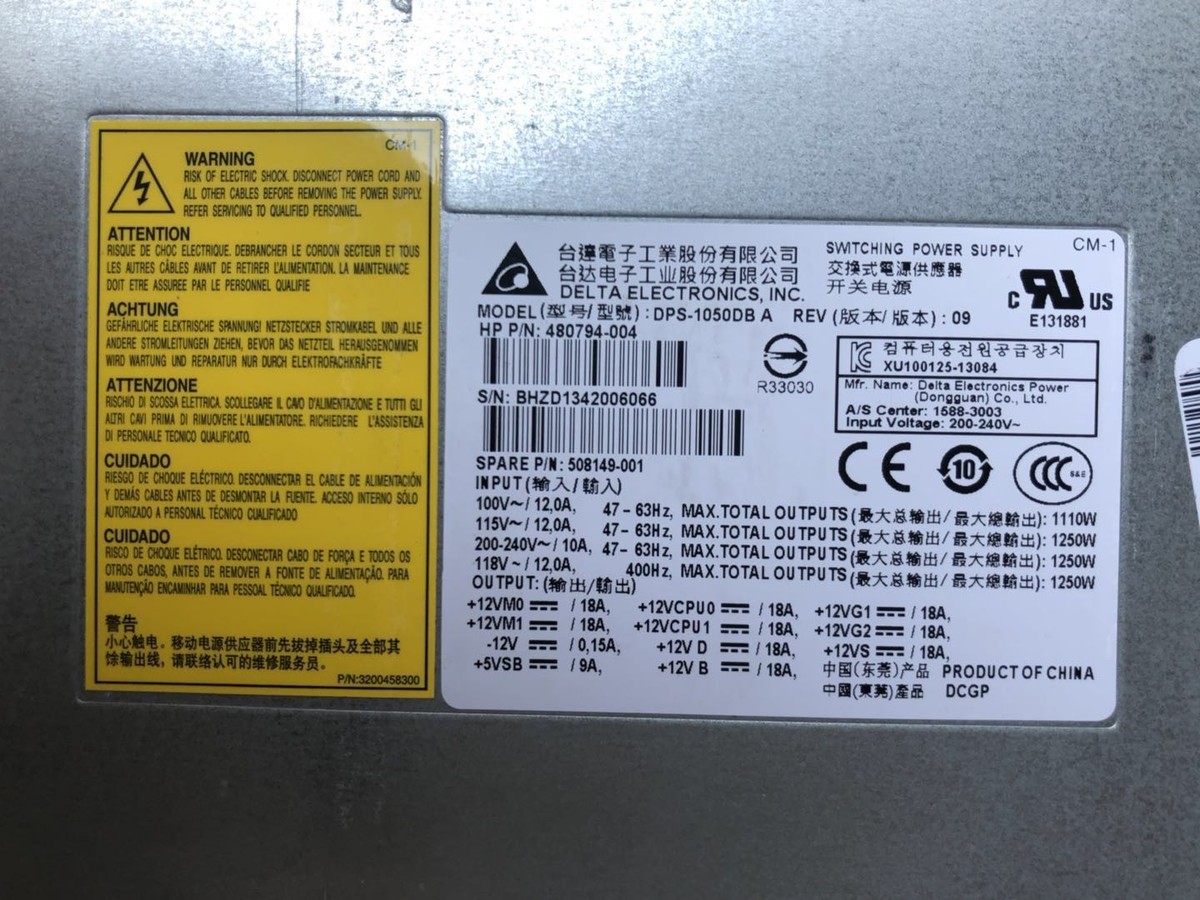 For Z800 Power Supply 1250W 508149-001 480794-004/480794-003 | eBay For Z800 Power Supply 1250W 508149-001 480794-004/480794-003 | eBay