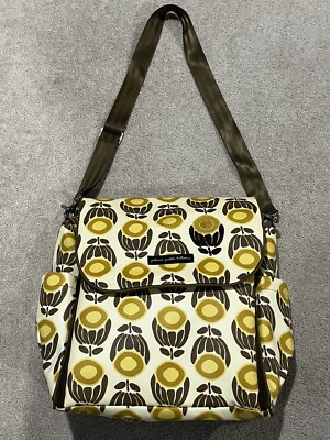 Petunia Pickle Bottom Backpack-Diaper Bag Yellow-Brown Floral Pattern