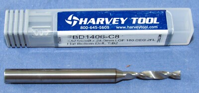 HARVEY TOOL carbide drill 0.1406'' Dia. x 0.9448'' LOC TiB2 Coated 180Deg. Point