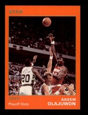 1990-91 STAR GOLD /1500 AKEEM OLAJUWON #75 PLAYOFF STATS HOUSTON ROCKETS HOF