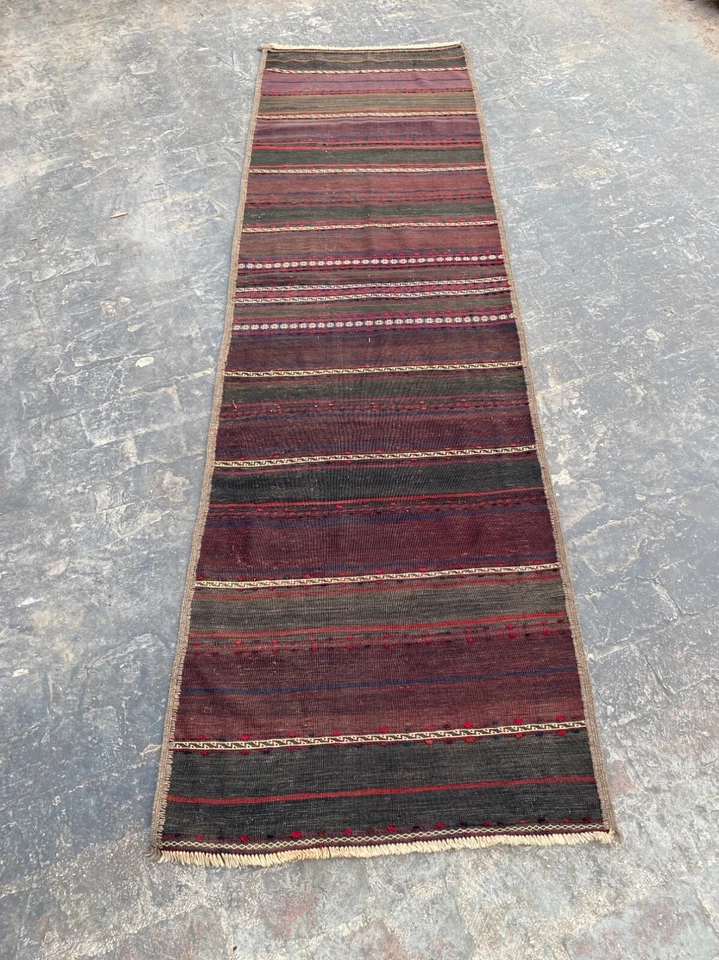 2x9 Any room décor runner kilim, tribal, antique exquisite handmade runner.. - Image 2 of 4